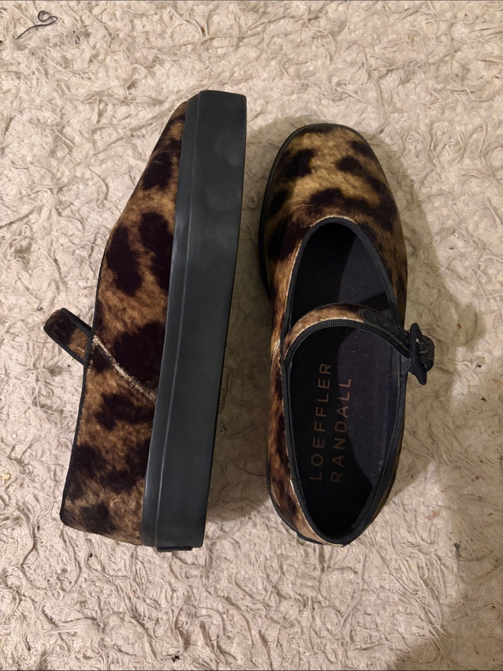 Loeffler Randall Leopard Print Mary Jane Platform Flats